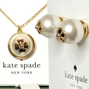 Kate Spade Gold and Pearl Necklace and Earrings Set